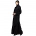 2 piece party wear abaya with full bead work- Black